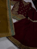 Jonquil (MAROON WITH MEHNDI GREEN)