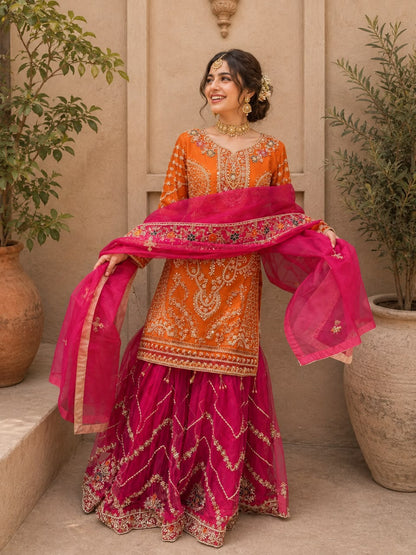 SAFFRON (orange with hot pink)