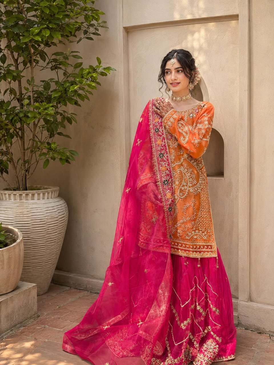 SAFFRON (orange with hot pink)