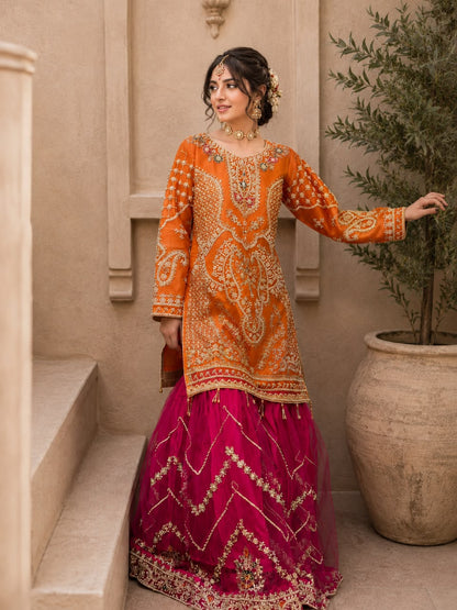 SAFFRON (orange with hot pink)