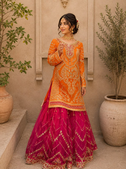 SAFFRON (orange with hot pink)