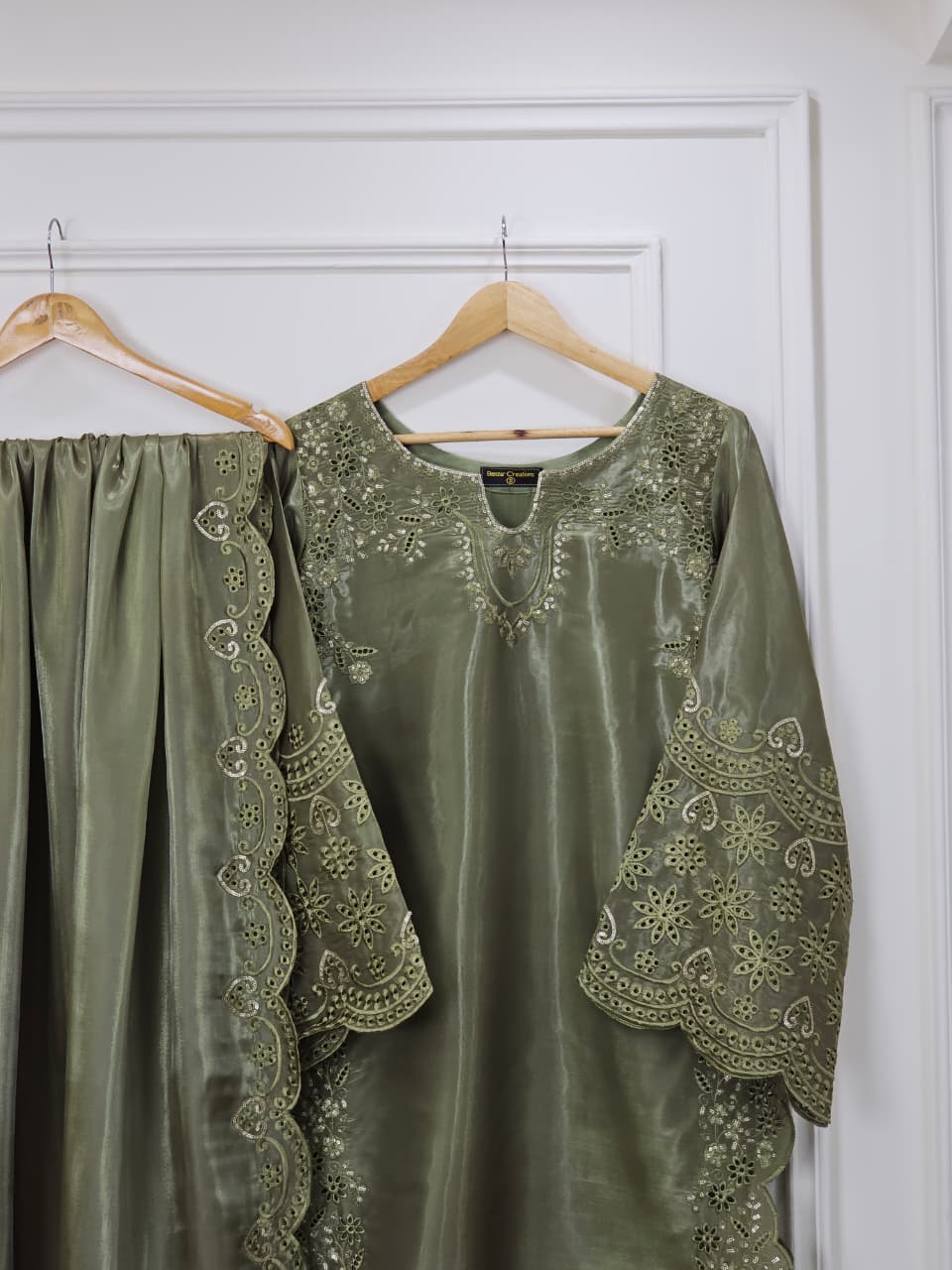 Azalea 2 Pc shirt and dupatta (MEHNDI GREEN)