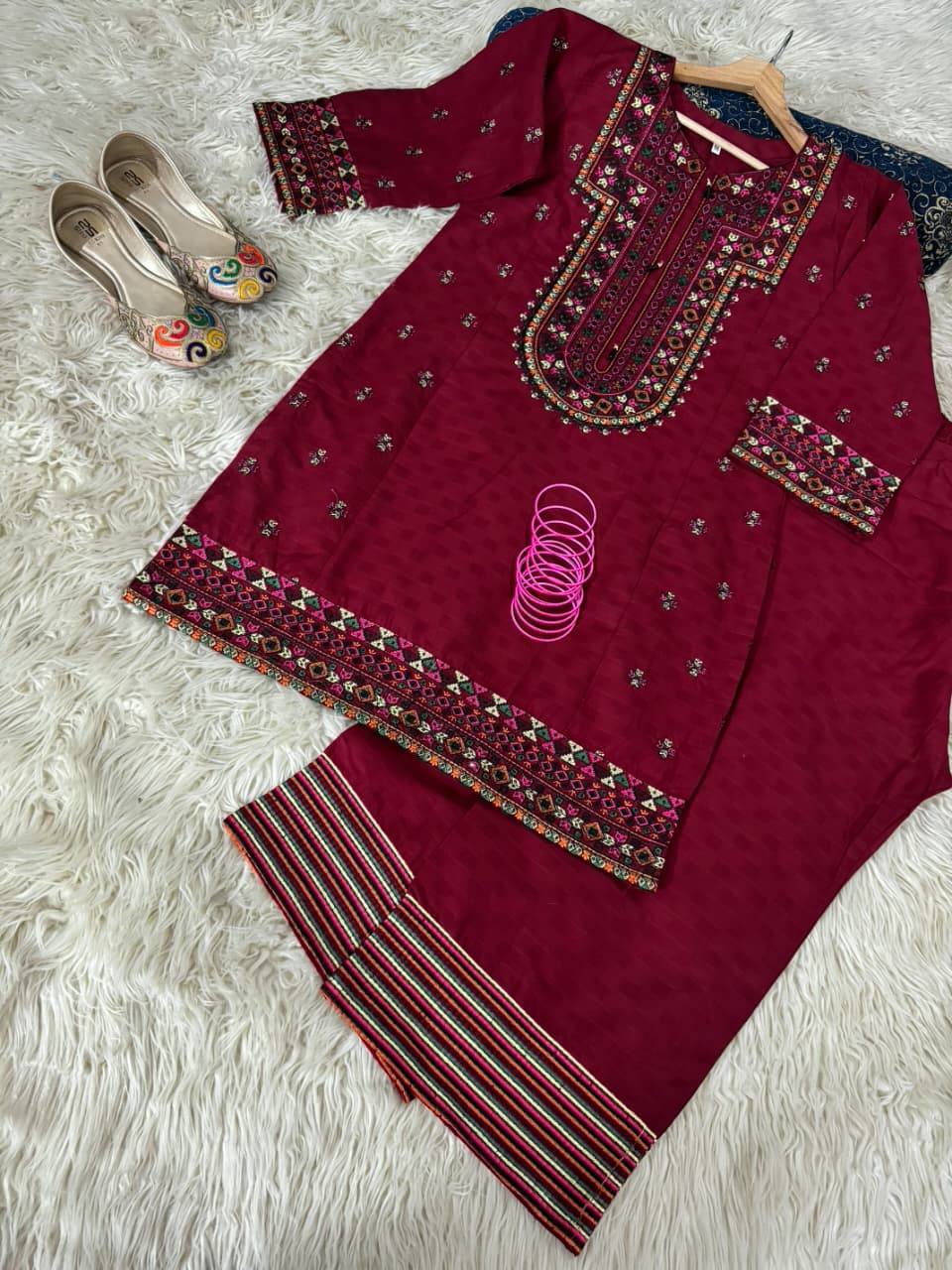Doria cotton lawn embroided 2 pc