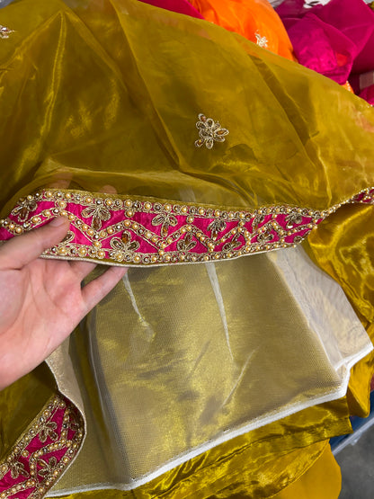 Zarbahar (MEHNDI GREEN WITH PINK)