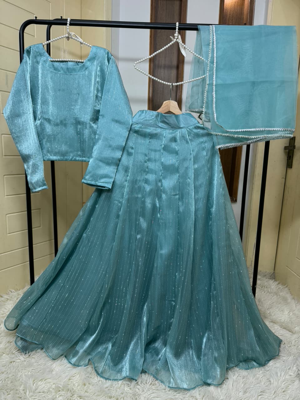 BLUE SHEESHA SILK Lehnga choli