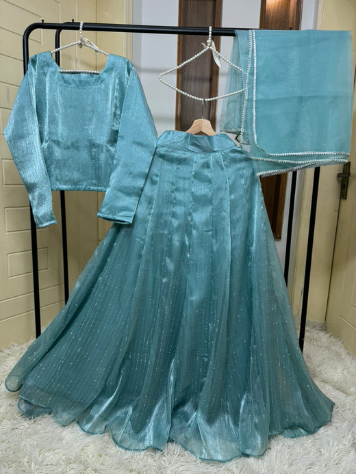 BLUE SHEESHA SILK Lehnga choli