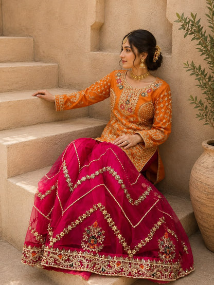 SAFFRON (orange with hot pink)
