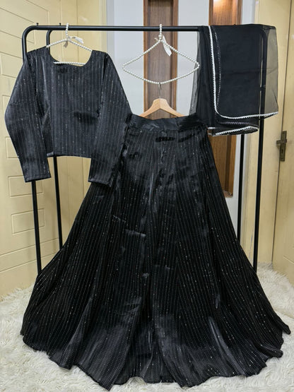BLACK SHEESHA SILK Lehnga choli