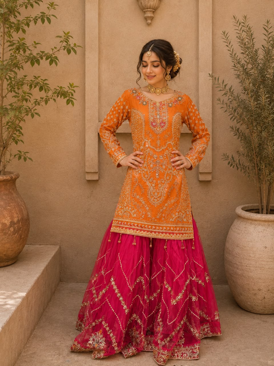 SAFFRON (orange with hot pink)