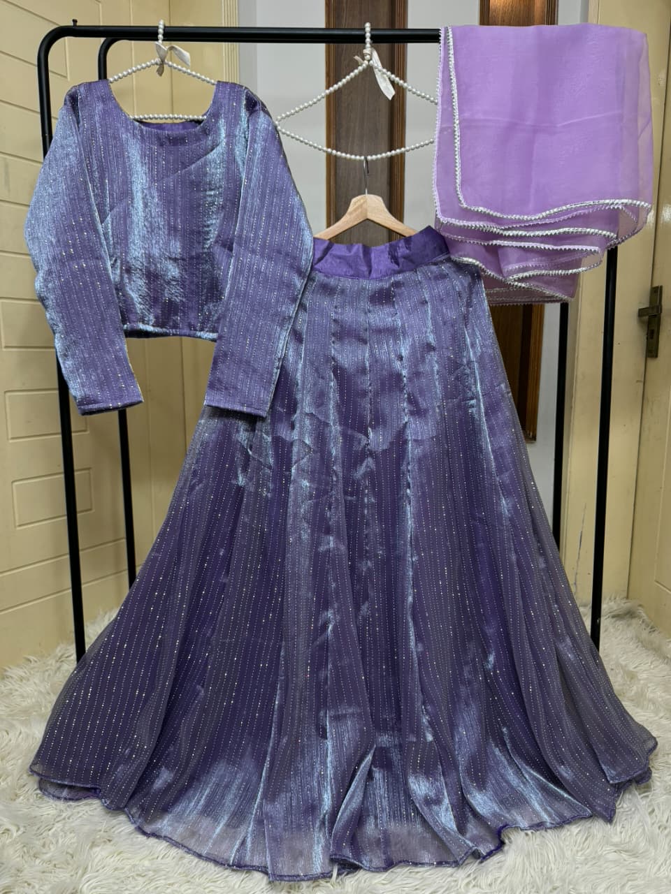 PURPLE SHEESHA SILK Lehnga choli
