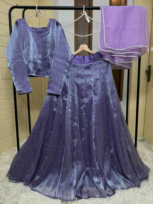 PURPLE SHEESHA SILK Lehnga choli